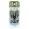 White Lourdes Votive candle 13cm