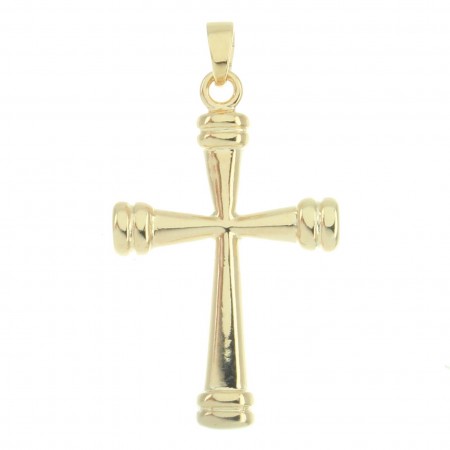Gold Plated Flared Cross Pendant