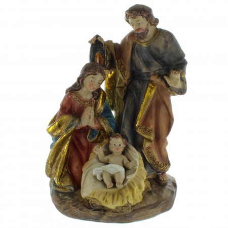 Holy Family Statue in coloured resin 20cm