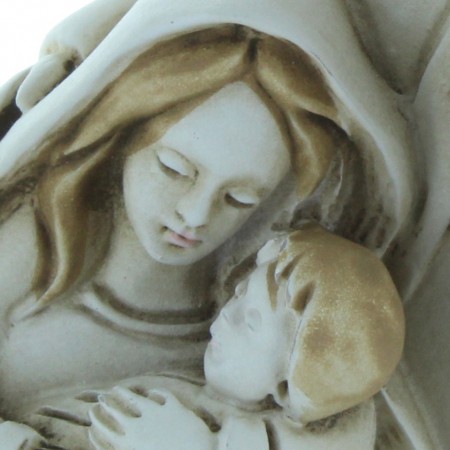 Holy Family Statue in patinated resin 9,5cm