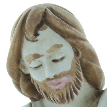 Statua della Sacra Famiglia in resina patinata 9,5cm
