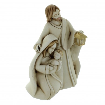 Holy Family Statue in patinated resin 9,5cm