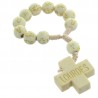 Lourdes one-decade rosary white and golden beads