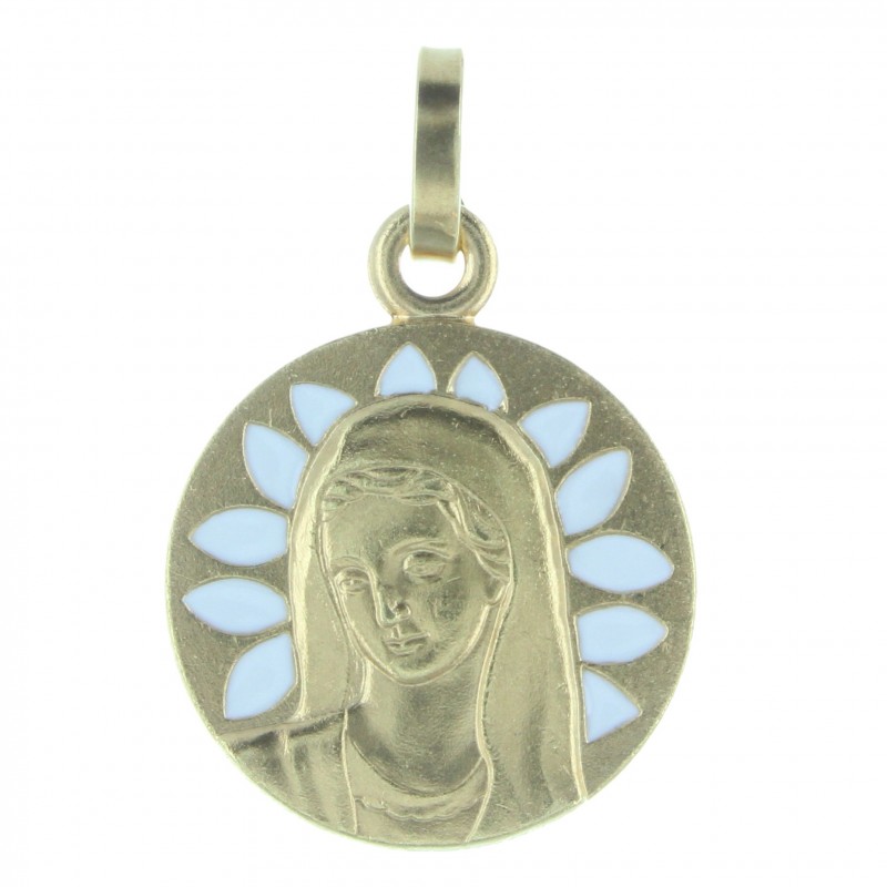 Our Lady of Grace medal gilded metal