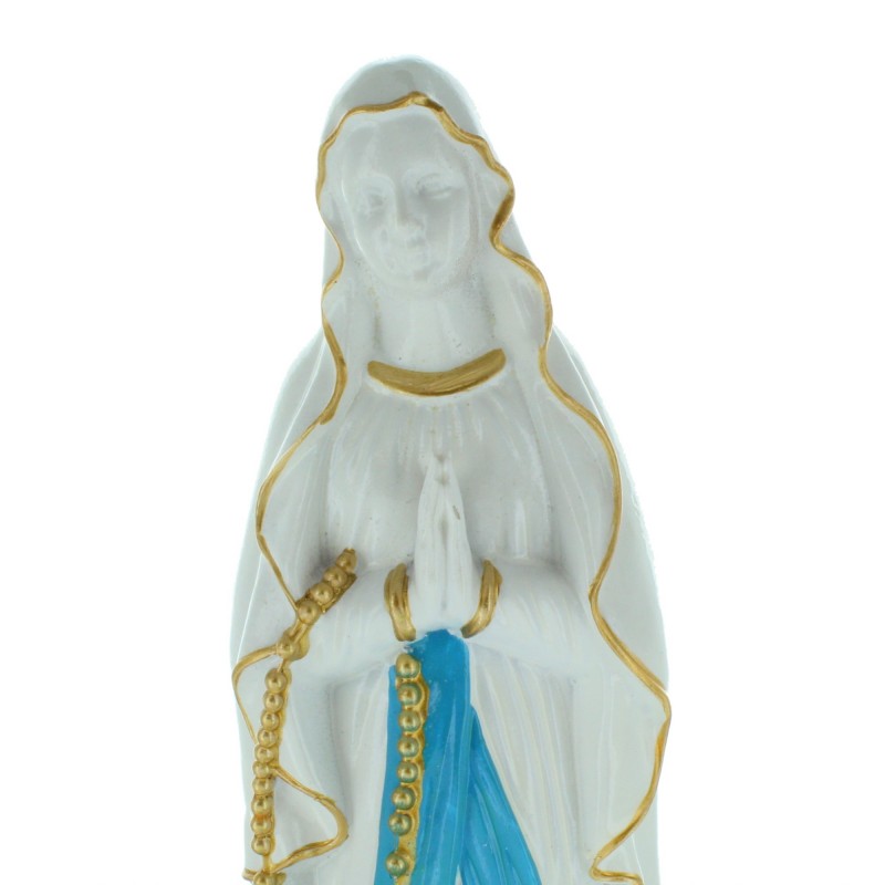 Statua della Vergine Maria luminosa con batteria in resina 31cm