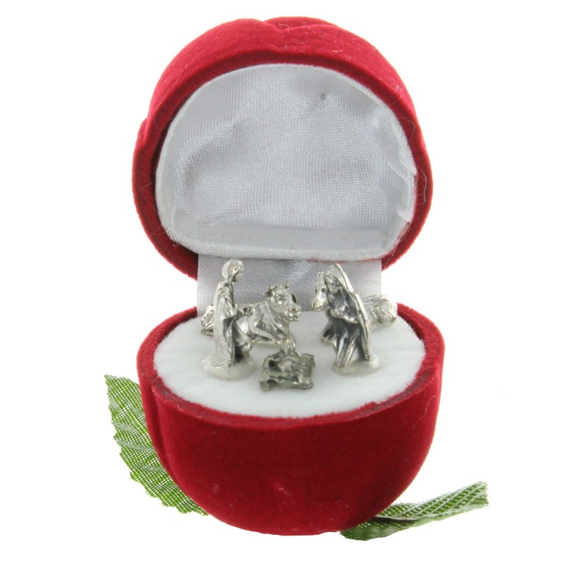 Details about    Red Rose Shape Velvet Ring Jewelry Gift Box Case Miniature Nativity Set 1 Set 