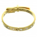Bracelet dizainier en acier doré et strass Swarovski avec Avé Maria en latin