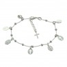 Silver Bracelet with Miraculous Medals and Crosses