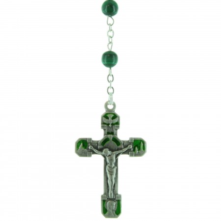 Malachite stone Lourdes rosary