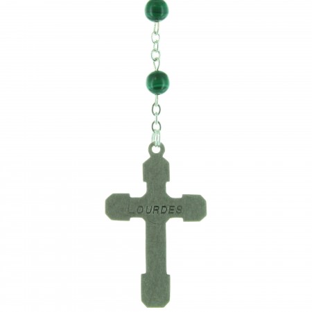 Malachite stone Lourdes rosary