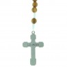 Chapelet de Lourdes en corde avec des grains en bois d'olivier