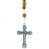 Chapelet de Lourdes en corde avec des grains en bois d'olivier