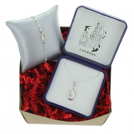 Coffret cadeau religieux de Noël, Mes bijoux de la Sainte Vierge en Argent