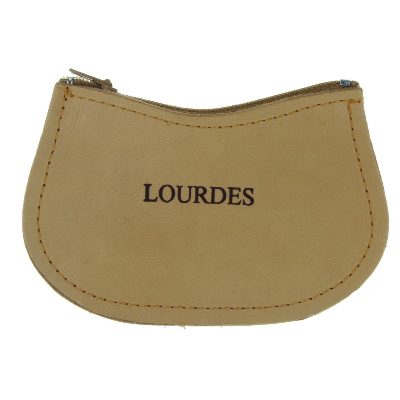 Etui à chapelet de Lourdes en cuir avec une fermeture éclair Etui à chapelet de Lourdes en cuir avec une fermeture éclair