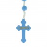 Rosario di Lourdes su corda con grani di legno blu