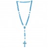 Lourdes rope rosary with blue wood beads