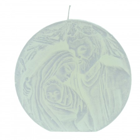 Holy Family White Christmas candle 11cm