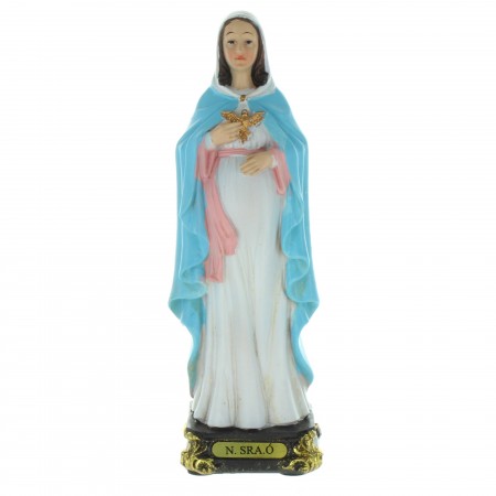 Statua della Vergine dell'Avvento in resina colorata 15cm