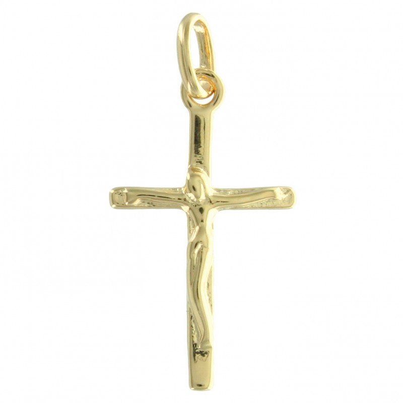 Croce classica placcata in oro con Cristo ciondolo