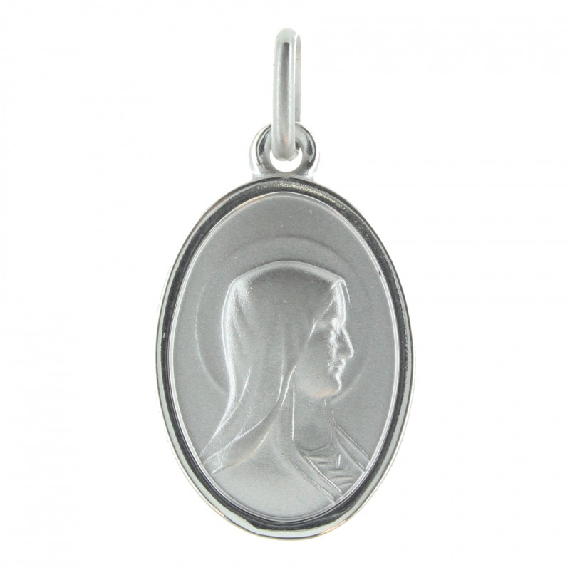 Medaglia d'argento doppia faccia della Madonna e del' apparizione di Lourdes