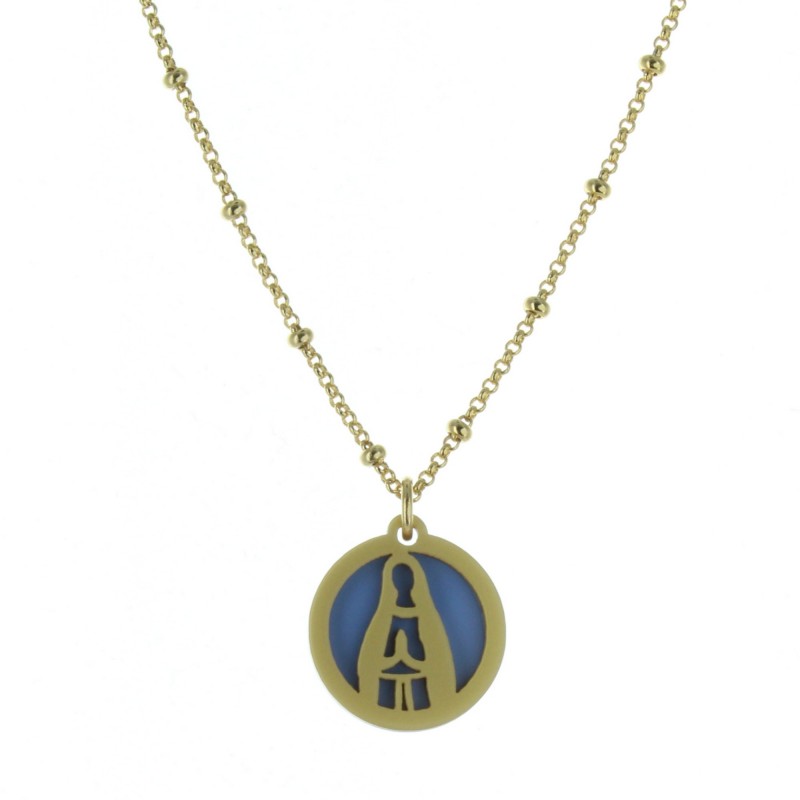 Our Lady of Lourdes Catholic necklace with a medallion