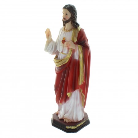 Sacred Heart of Jesus Coloured resin statue 30cm