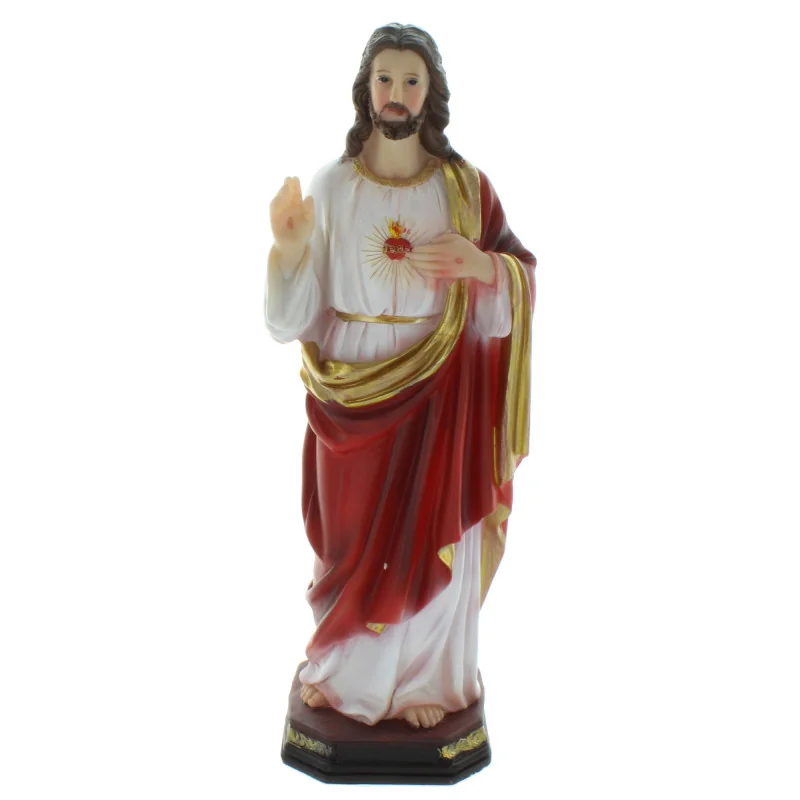 Sacred Heart of Jesus Coloured resin statue 30cm