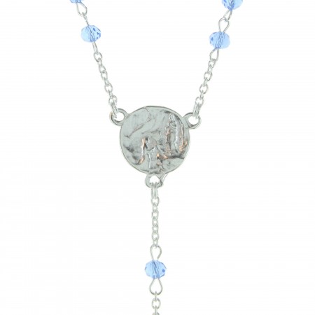 Rosario di Lourdes in argento con perline di cristallo 3mm