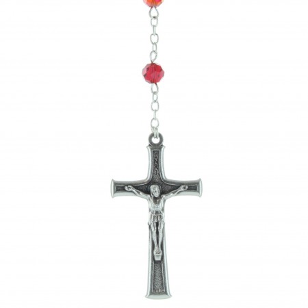 Genuine crystal rosary, Lourdes Apparition centerpiece
