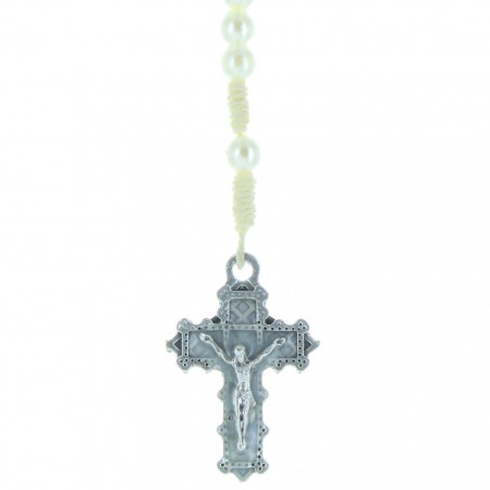 Cord rosary and iridescent beads