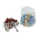 Chapelet de Lourdes parfumé à la rose avec boîte et prière