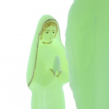 Statua dell'apparizione di Lourdes fosforescente in resina 20cm