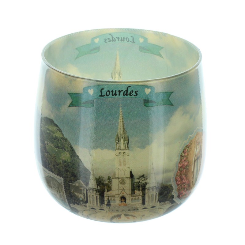 Candela di Lourdes profumo di rosa 8cm