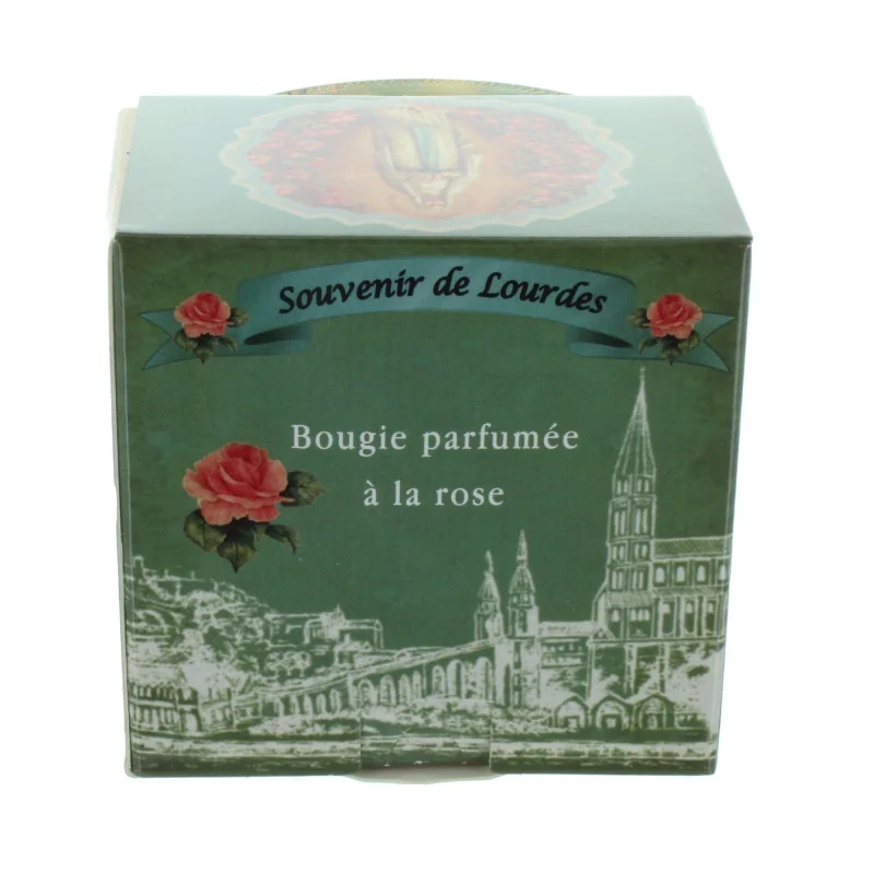 Candela di Lourdes profumo di rosa 8cm