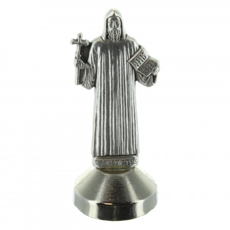 Statue de Saint Benoît en métal avec un socle aimanté 5cm