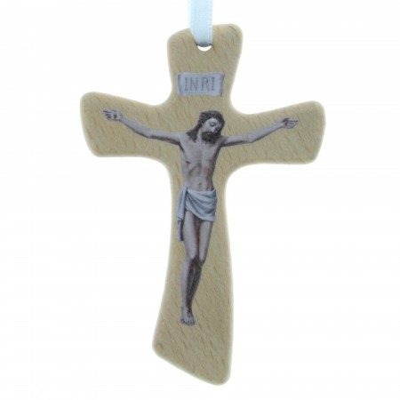 Wooden Crucifix with Christ's image 10cm