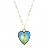 Heart shape medal of Our Lady of Lourdes Necklace