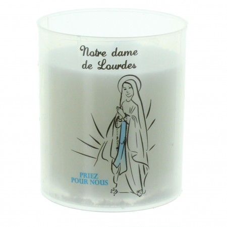 Lot de 3 bougies veilleuses Notre Dame de Lourdes 6cm