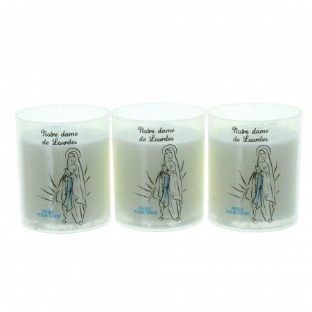 Our Lady of Lourdes Set of 3 candles 6cm