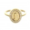 Virgin Mary Gold Plated Ring with rhinestones