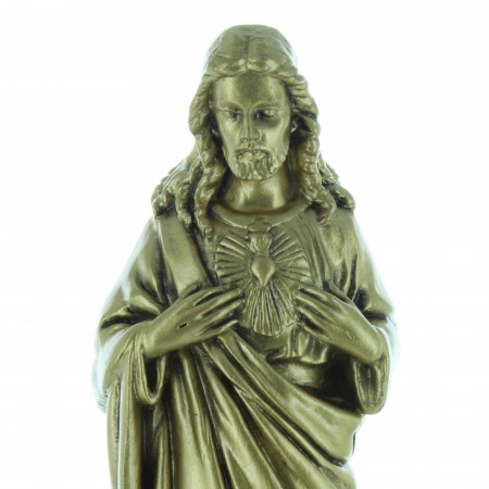 Statue du Sacré Coeur de Jésus pour l'extérieur couleur bronze 30cm