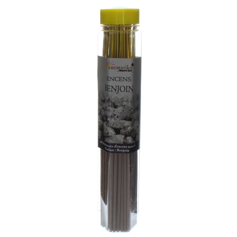 Encens religieux parfum Benjoin, tube de 80 bâtonnets