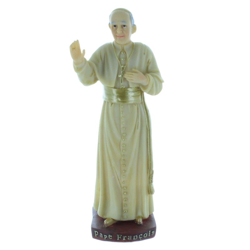 Statue du Pape François en résine colorée 15cm