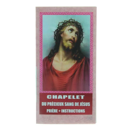 Chapelet du Précieux Sang de Jésus avec un livret de prière
