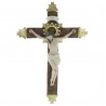 Crucifix résine avec le Christ réaliste, style baroque 35cm