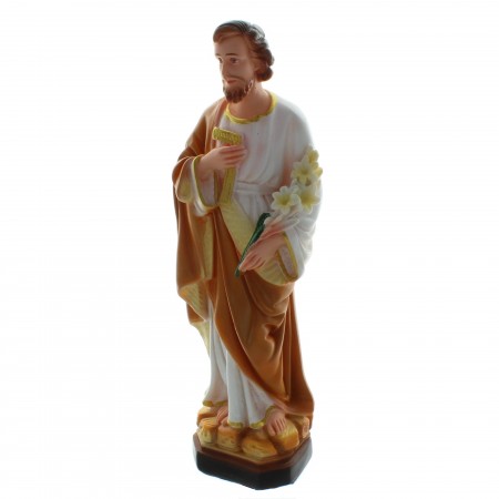 Statua di San Giuseppe falegname in resina dipinta 30cm