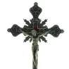 Crucifix métal sur socle style baroque 23cm Crucifix métal sur socle style baroque 23cm