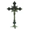 Crucifix métal sur socle style baroque 23cm