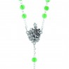 Saint Patrick's glass rosary with green beads