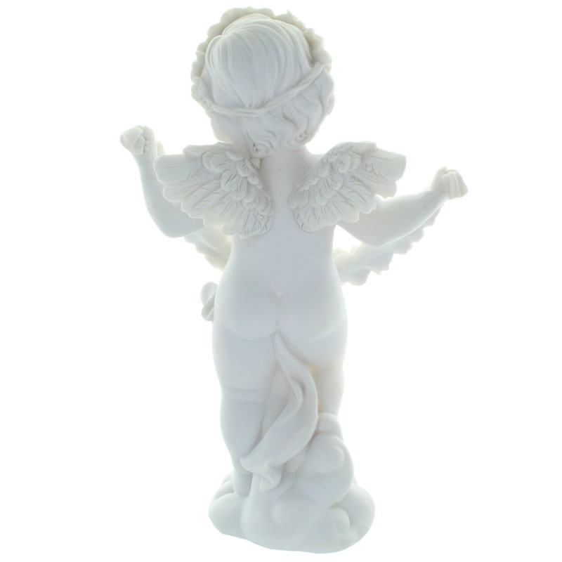 Standing angel resin statue with flowers 22cm